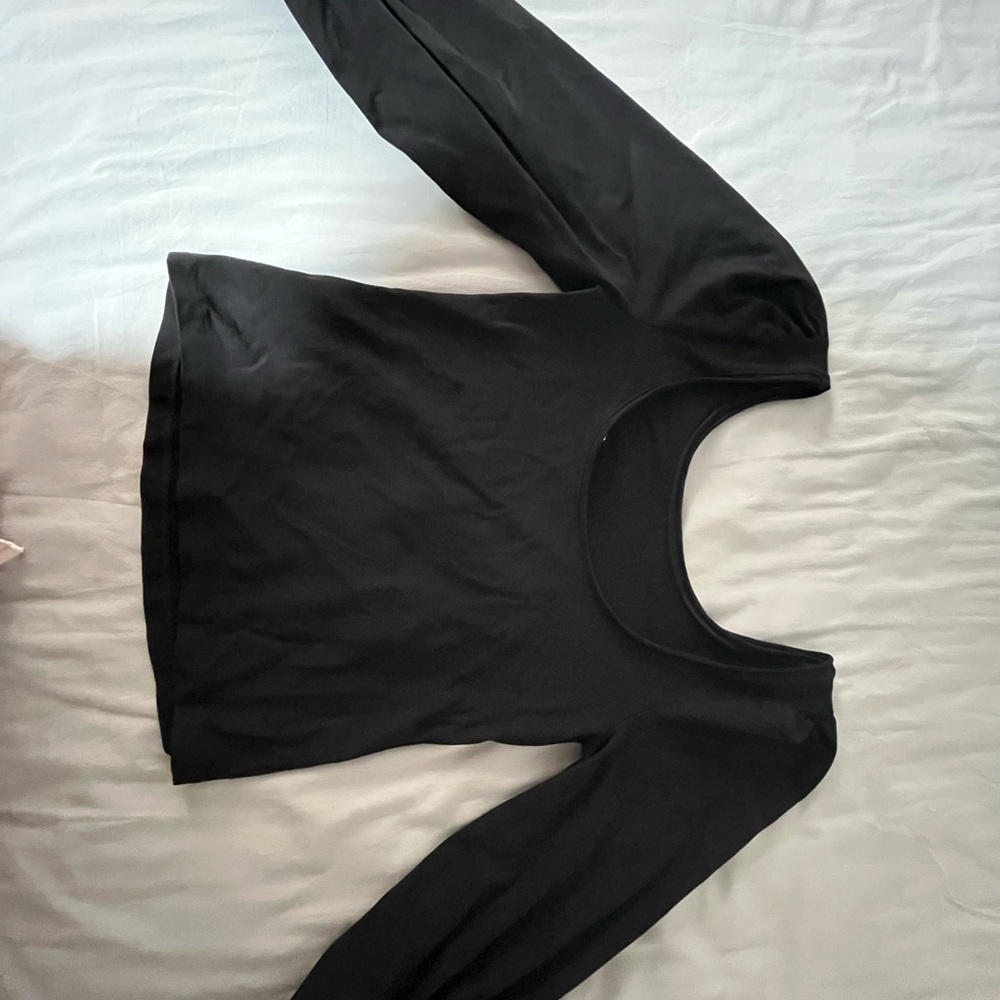 7 For All Mankind Black Long Sleeve Top